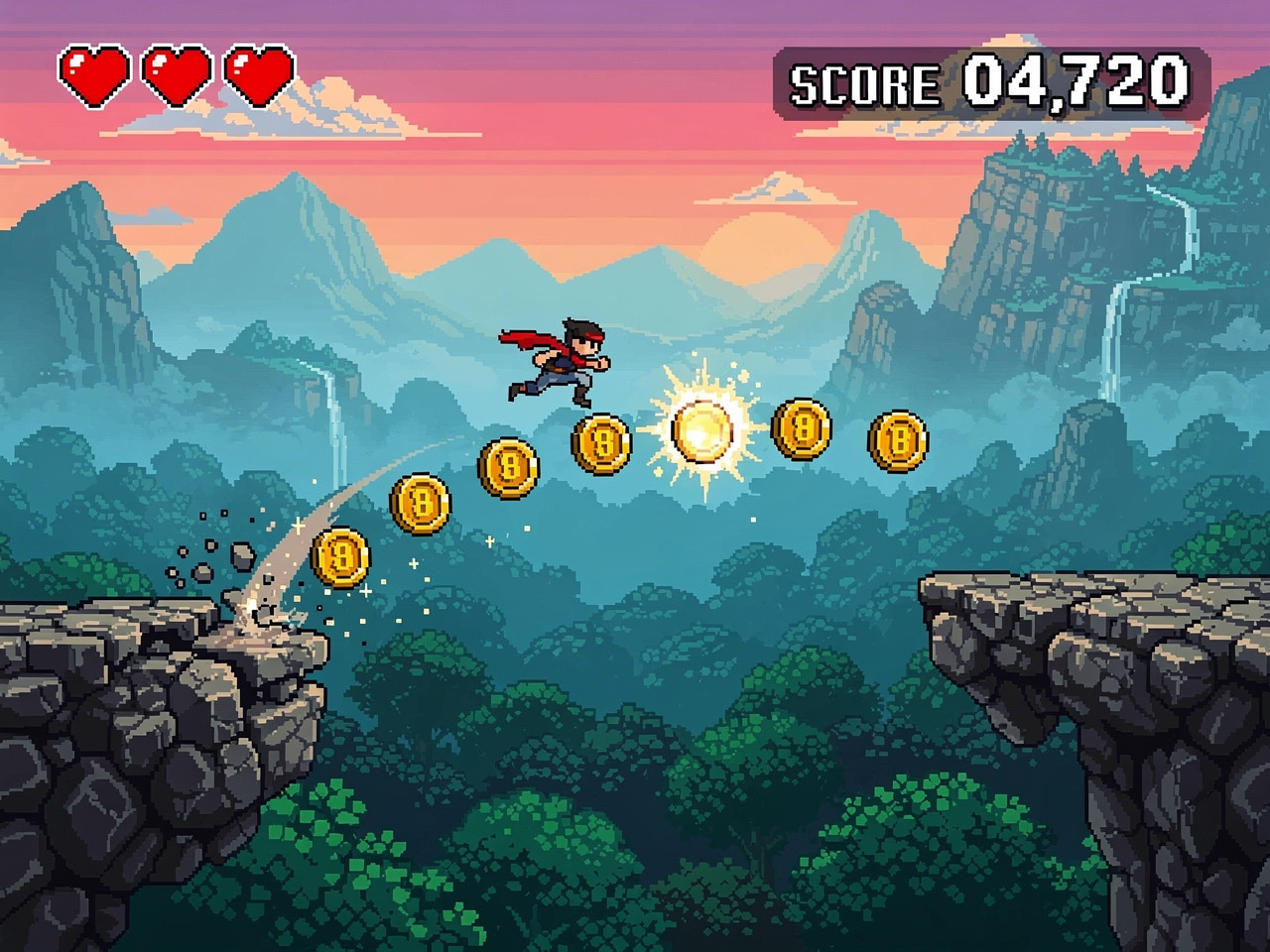 Platformer game made with AI game maker Exekite